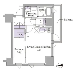 東京都渋谷区広尾3丁目【マンション】の間取り