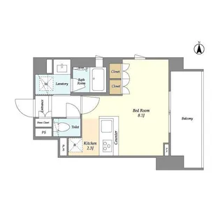 LIBR GRANT 四谷三丁目【2階】の間取り