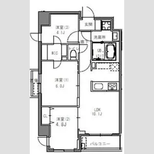SーRESIDENCE目黒大岡山【3階】の間取り
