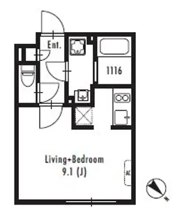 GRAN PASEO 中目黒 WEST【402号室号室】の間取り