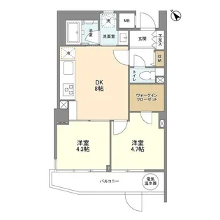 ミリアレジデンス中野弥生町【1階】の間取り