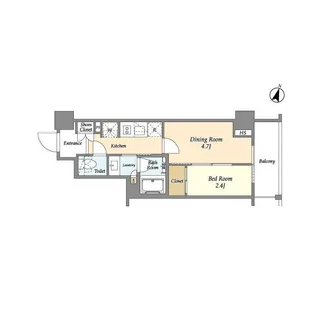 ジオエント山吹神楽坂【1階】の間取り