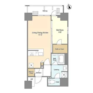 プライムアーバン台東根岸【2階】の間取り
