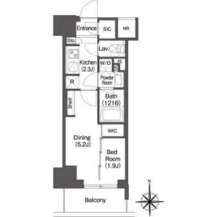 コンフォリア東新宿【4階】の間取り