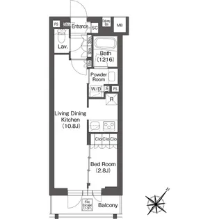 レフィールオーブ代々木【4階】の間取り