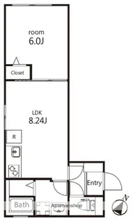 東京都渋谷区幡ヶ谷3丁目【マンション】の間取り