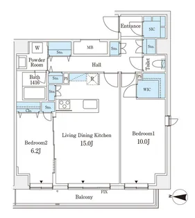 ラ・カーサ広尾【5階】の間取り