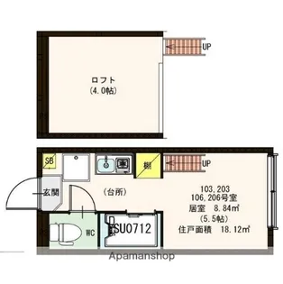 東京都杉並区和田1丁目【アパート】の間取り