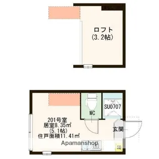 東京都世田谷区上北沢5丁目【アパート】の間取り