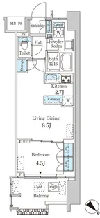 レガシス中目黒【4階】の間取り