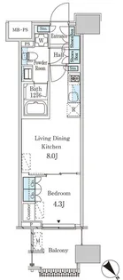 レガシス中目黒【6階】の間取り