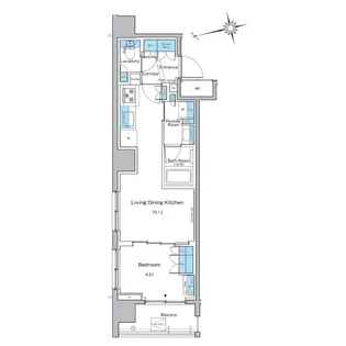 ルフォンプログレ品川戸越【9階】の間取り