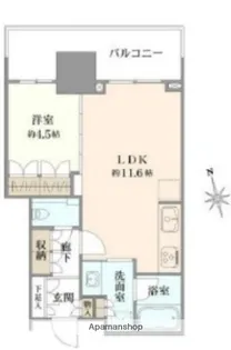 ブランズタワー芝浦【11階】の間取り