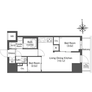 コンフォリア・リヴ木場【4階】の間取り