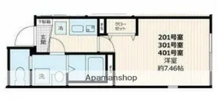ベルシードステアー武蔵関【2階】の間取り