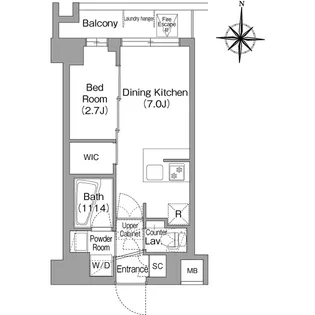 コンフォリア・リヴ品川戸越【4階】の間取り