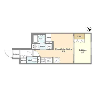 ウェルスクエア駒込【2階】の間取り