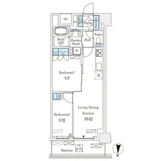 フロンティアレジデンス錦糸公園【6階】の間取り