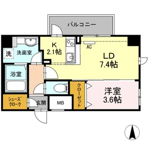 イーストングレイス【3階】の間取り