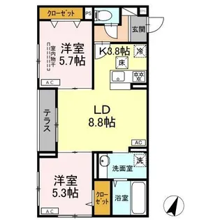 プランドール鷺宮【1階】の間取り