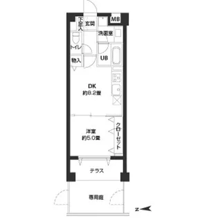 カスタリア自由が丘【0106号室】の間取り