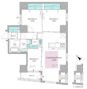 アーバネックス日本橋馬喰町Ⅱ【10階】の間取り