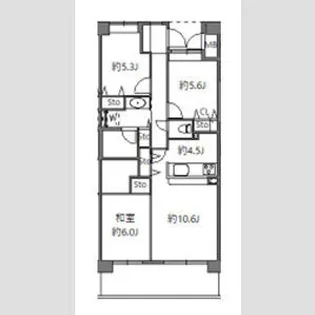 アソシエール溝の口【7階】の間取り