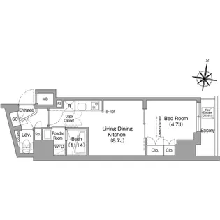 コンフォリア南品川【7階】の間取り