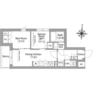 コンフォリア・リヴ南品川【4階】の間取り