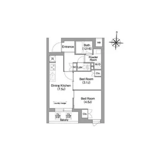 コンフォリア・リヴ南品川【4階】の間取り
