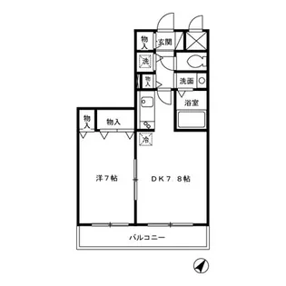 アクシス若宮【206号室】の間取り