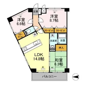 モニュメントスクウェア 参番館【3階】の間取り