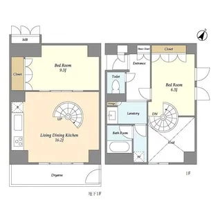 HF目黒行人坂レジデンス【1階】の間取り