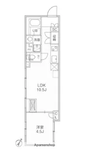 東京都渋谷区本町1丁目【マンション】の間取り