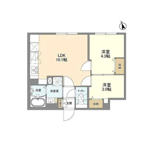 ウェルスクエア新宿戸山【4階】の間取り