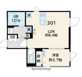 東京都世田谷区奥沢3丁目【マンション】の間取り