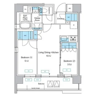 プレディアコート三軒茶屋【2階】の間取り