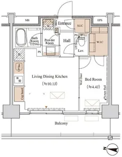 ブランシエスタ木場【11階】の間取り