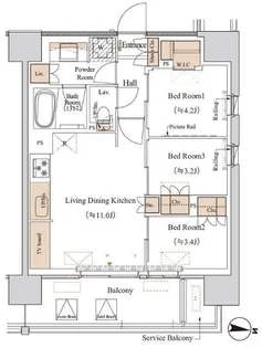 ブランシエスタ木場【8階】の間取り