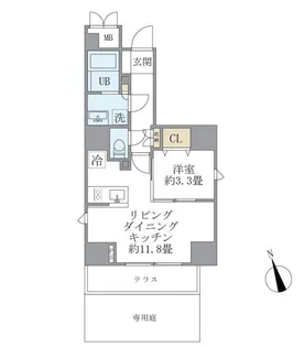 LA PERLA YOTSUYA【1階】の間取り