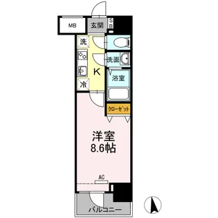 ルアナ 麻布十番【6階】の間取り