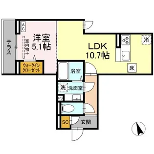 D PAINA 上平間II【1階】の間取り