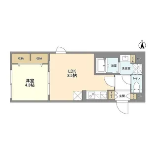 ウェルスクエア笹塚Ⅱ【2階】の間取り