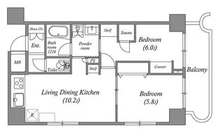 コスモリード大森西【6階】の間取り