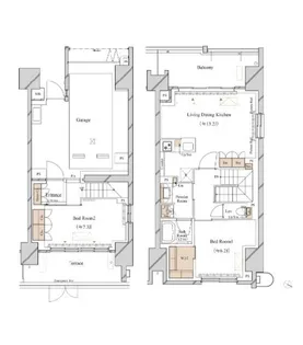 ブランシエスタ新丸子リバーフロント【0103号室】の間取り