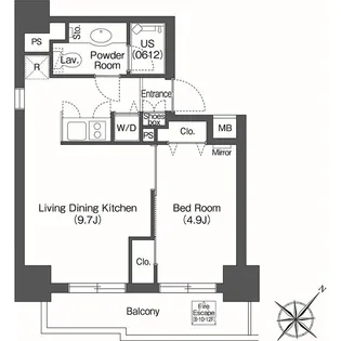 ユーレジデンス高輪台【9階】の間取り