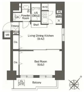 ユーレジデンス高輪台【7階】の間取り