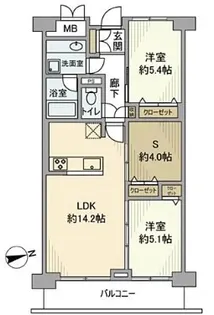 三田ナショナルコート【4階】の間取り