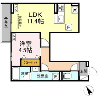 セレスティア桜上水【1階】の間取り