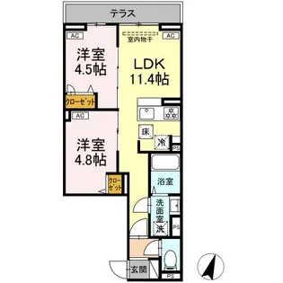 セレスティア鷺宮II【1階】の間取り